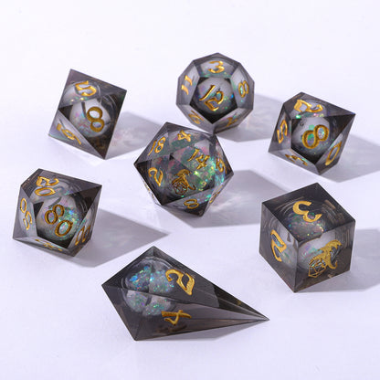 Sharp Edge Liquid Core RPG Dice Set - Cursed Eclipse