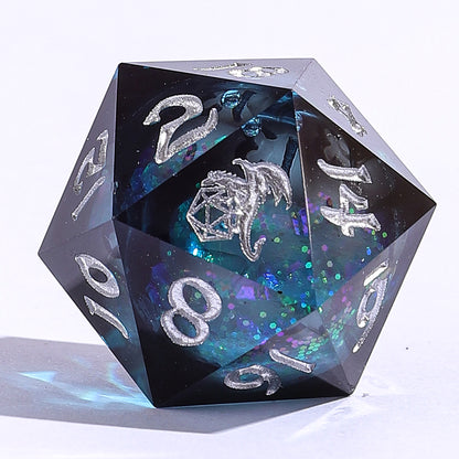 Sharp Edge Liquid Core RPG Dice Set -Twilight Azure