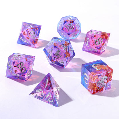 Captured Magic Sharp Edge Resin Dice Set-Gilded Storm