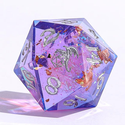 Captured Magic Sharp Edge Resin Dice Set-Gilded Storm