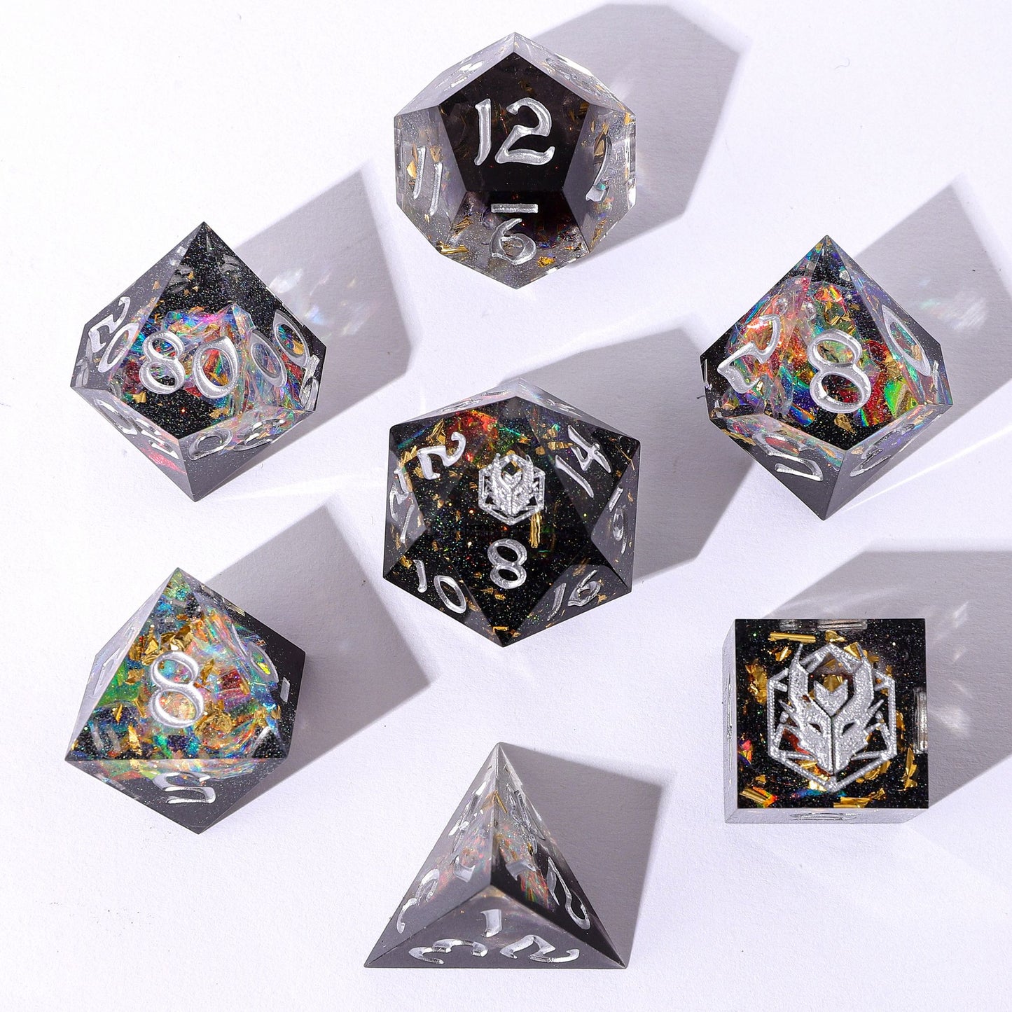 Captured Magic Sharp Edge Resin Dice Set-Galactic Dust