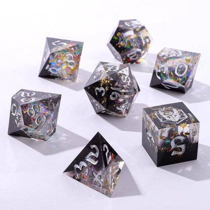 Captured Magic Sharp Edge Resin Dice Set-Galactic Dust