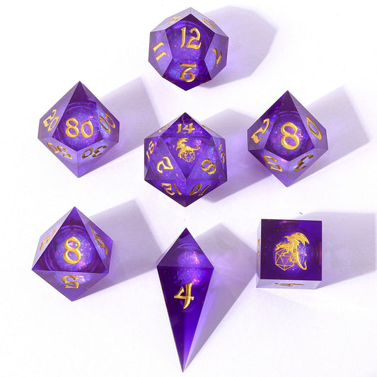 Sharp Edge Liquid Core RPG Dice Set - Distilled Storm