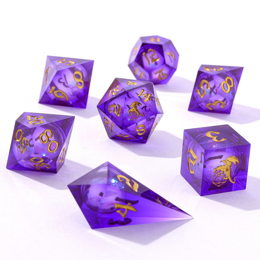 Sharp Edge Liquid Core RPG Dice Set - Distilled Storm