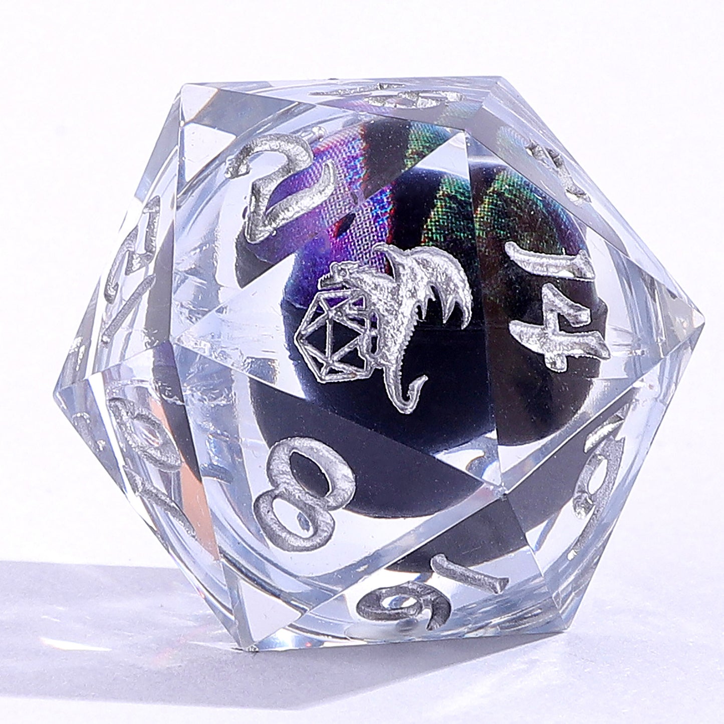 "Always Watching" Dragon's Eye Sharp Edge Resin Dice Set-Chromatic