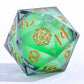 Sharp Edge Liquid Core RPG Dice Set Glow In The Dark-Green