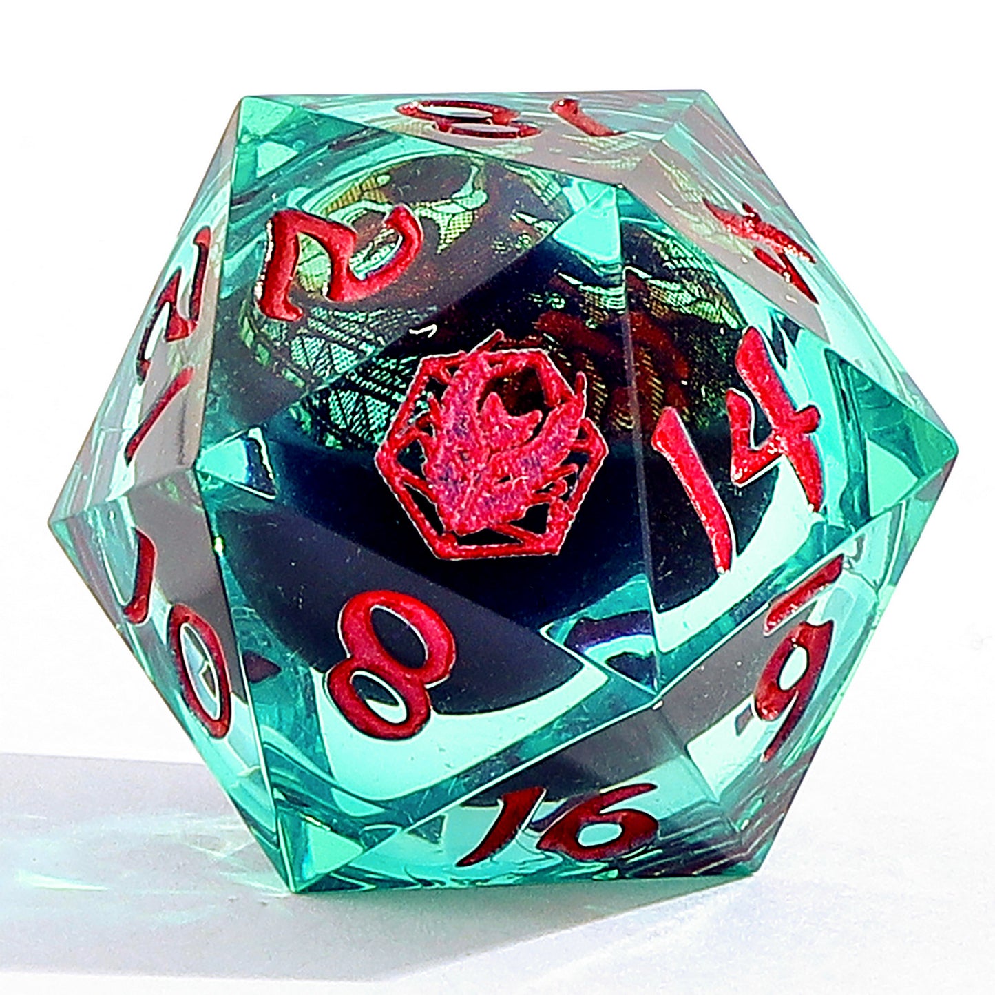 "Always Watching" Wraithbound Sharp Edge Resin Dice Set-Green