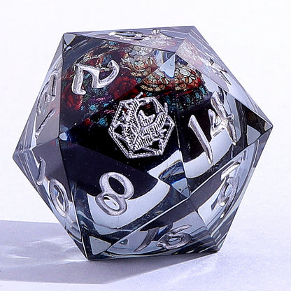 "Always Watching" Bone Gaze Sharp Edge Resin Dice Set-Black