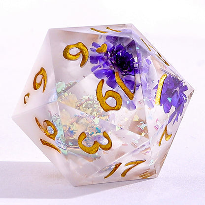 Captured Magic Sharp Edge Resin Dice Set-Cloud Blossom