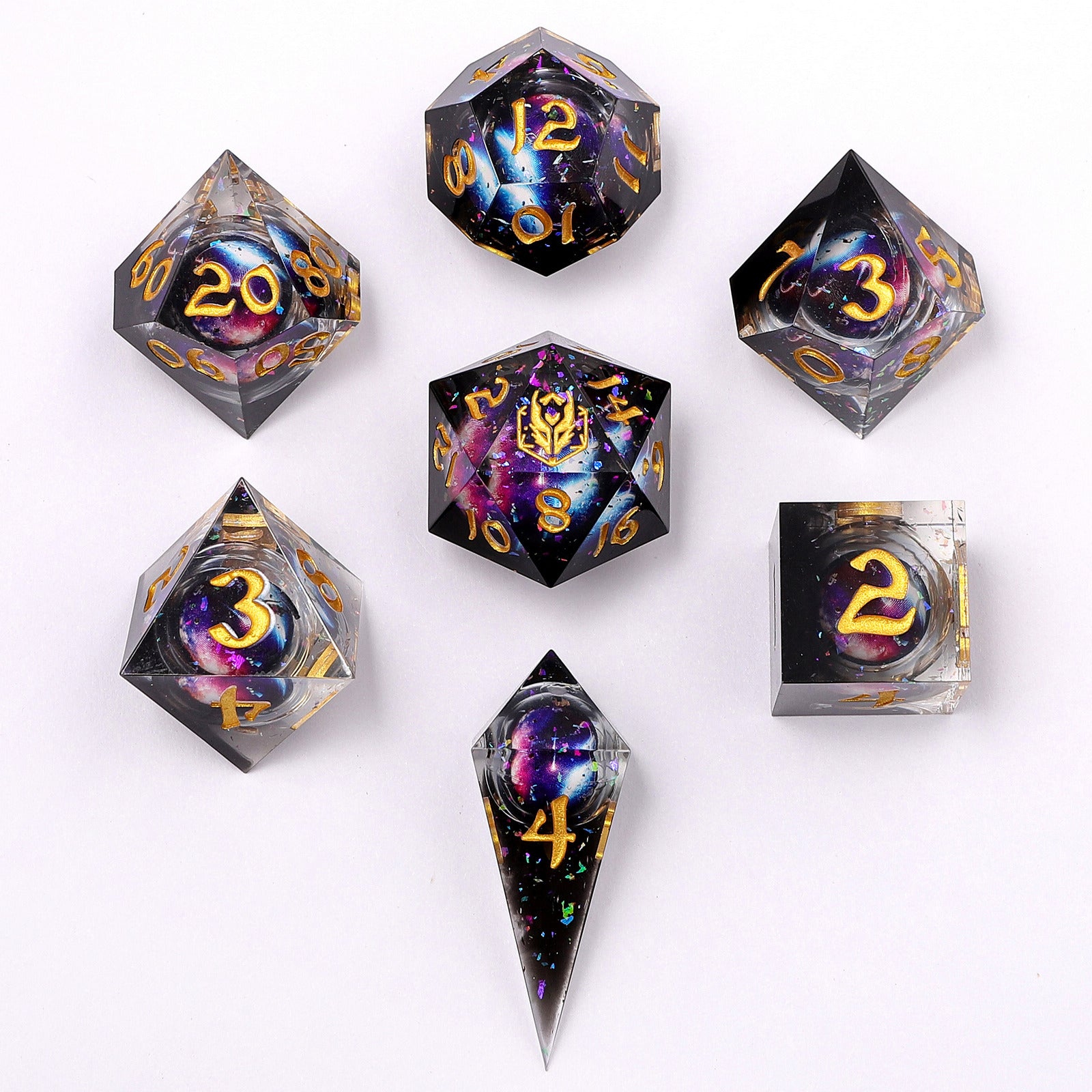 Sharp Edge Liquid Core RPG Dice Set -Mystic Orb – HYMGHO Dice