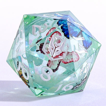 Sharp Edge Liquid Core RPG Dice Set - Butterfly Kaleidoscope