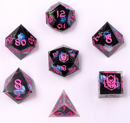 Captured Magic Sharp Edge Resin Dice Set - Vintage Handbag