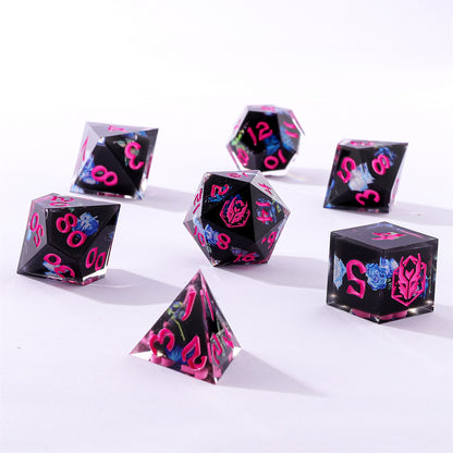 Captured Magic Sharp Edge Resin Dice Set - Vintage Handbag