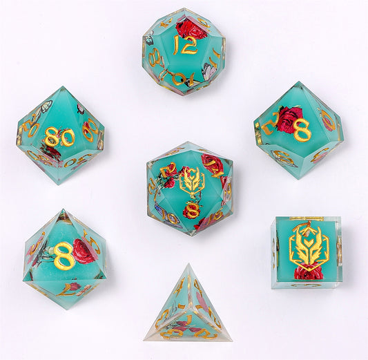 Captured Magic Sharp Edge Resin Dice Set - Meadow Magic