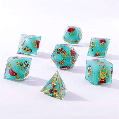 Captured Magic Sharp Edge Resin Dice Set - Meadow Magic