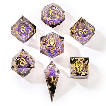Sharp Edge Liquid Core RPG Dice Set - Midnight Velvet