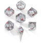 Sharp Edge Liquid Core RPG Dice Set - Plum Blossom