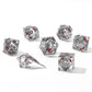 Sharp Edge Liquid Core RPG Dice Set - Plum Blossom