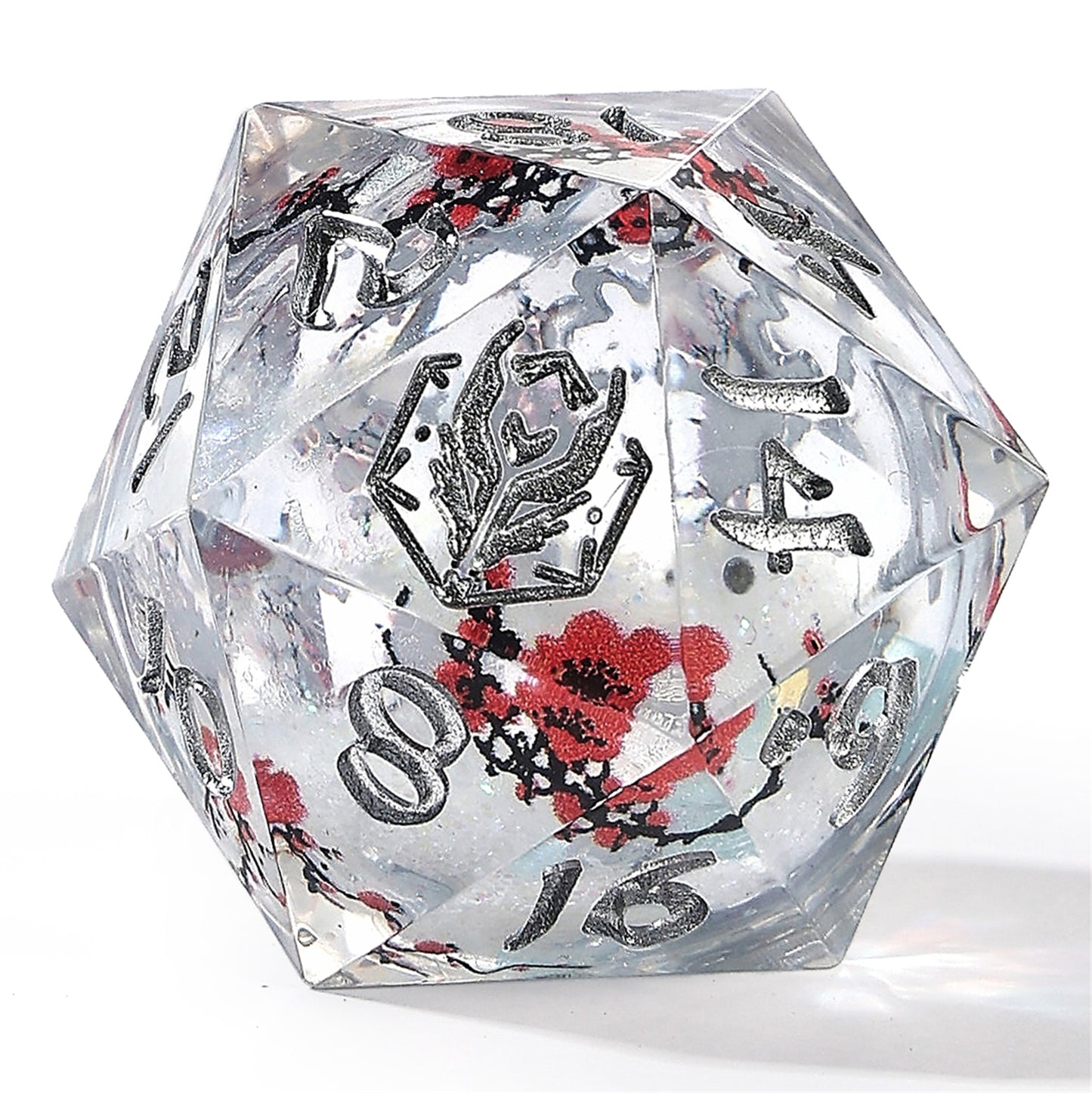 Sharp Edge Liquid Core RPG Dice Set - Plum Blossom