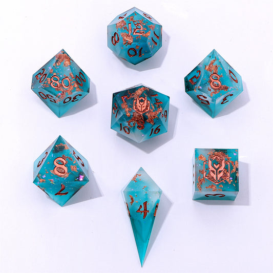 Captured Magic Sharp Edge Resin Dice Set - Cloudfall