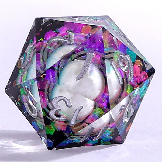 Captured Magic Sharp Edge Resin Dice Set - Celestial Pearl