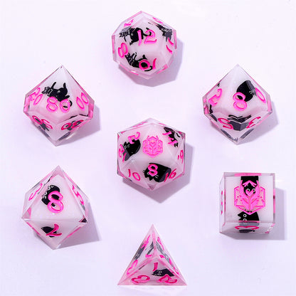 Captured Magic Sharp Edge Resin Dice Set - Scaredy Cat