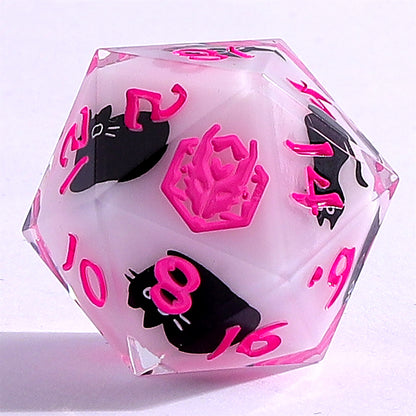 Captured Magic Sharp Edge Resin Dice Set - Scaredy Cat