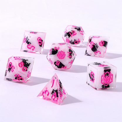 Captured Magic Sharp Edge Resin Dice Set - Scaredy Cat