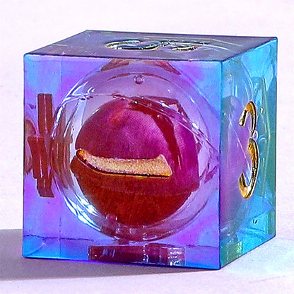 「いつも見ている」ドラゴンの目 シャープエッジ 樹脂製ダイスセット - オレンジ