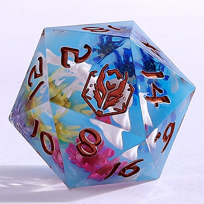 Captured Magic Sharp Edge Resin Dice Set - Floral Mirage