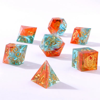 Captured Magic Sharp Edge Resin Dice Set - Sunset Mirage