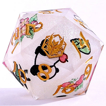 Captured Magic Sharp Edge Resin Dice Set - Pandemonium Silver