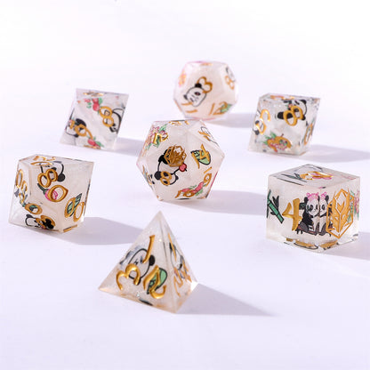 Captured Magic Sharp Edge Resin Dice Set - Pandemonium Silver