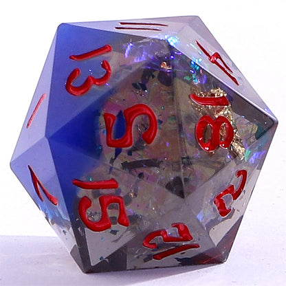 Captured Magic Sharp Edge Resin Dice Set - Sapphire Inferno
