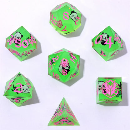 Captured Magic Sharp Edge Resin Dice Set - Pandemonium Green