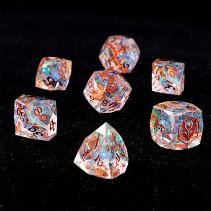 Captured Magic Luster Cut Resin Dice Set - Opal