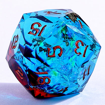 Captured Magic Luster Cut Resin Dice Set - Blue&Red