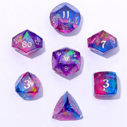 Captured Magic Luster Cut Resin Dice Set - Gilded Storm