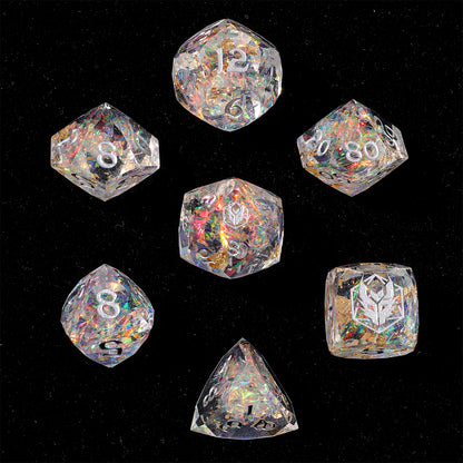 Captured Magic Luster Cut Resin Dice Set - Crystal