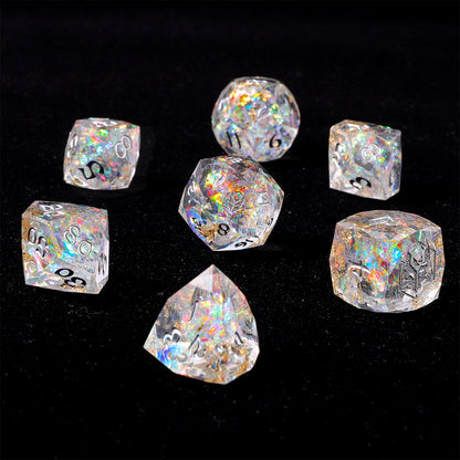 Captured Magic Luster Cut Resin Dice Set - Crystal