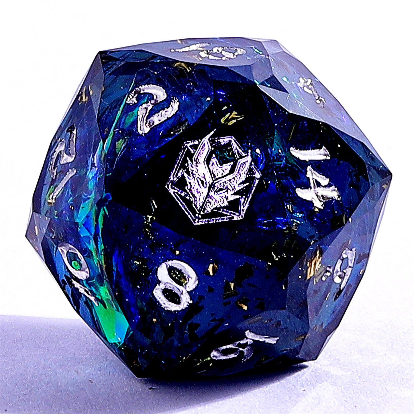 Captured Magic Luster Cut Resin Dice Set - Starry Night Silver