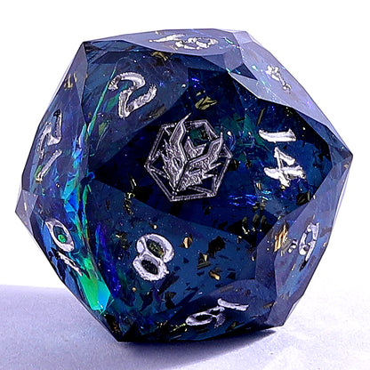 Captured Magic Luster Cut Resin Dice Set - Starry Night Silver