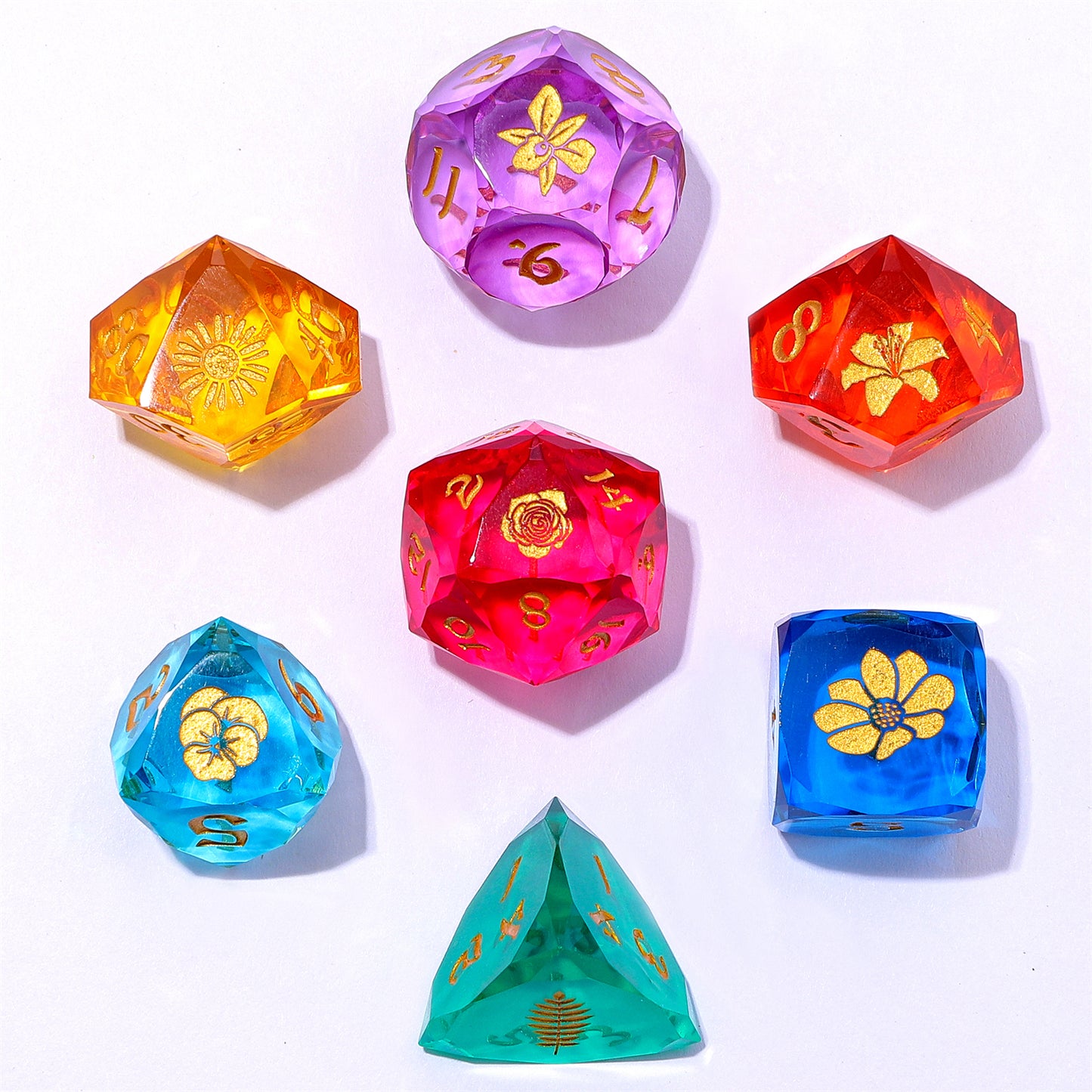 Captured Magic Luster Cut Resin Dice Set - The Bouquet