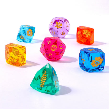 Captured Magic Luster Cut Resin Dice Set - The Bouquet