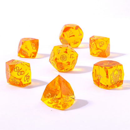 Captured Magic Luster Cut Resin Dice Set - Golden Yellow