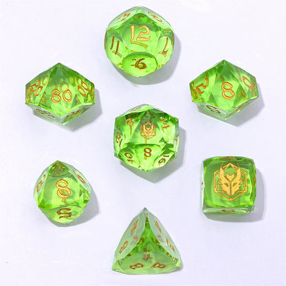 Captured Magic Luster Cut Resin Dice Set - Lemon Green