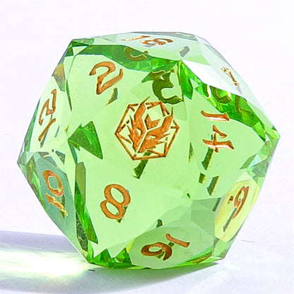 Captured Magic Luster Cut Resin Dice Set - Lemon Green
