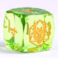 Captured Magic Luster Cut Resin Dice Set - Lemon Green