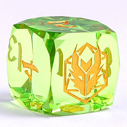 Captured Magic Luster Cut Resin Dice Set - Lemon Green