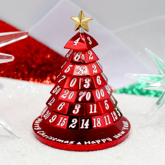 Metal Christmas Tree 7 Dice Set-Candy Red